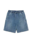 BASIC JERSEY DENIM DOUBLE KNEE SHORTS