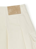 Women's Basic Pleated Cargo Denim Skirt