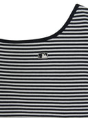 Women's Varsity Stripe Off Shoulder Slim Semi Crop T-Shirts
