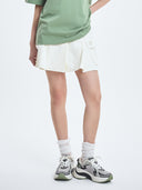 Women's Basic Pleated Cargo Denim Skirt