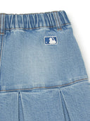 Pleated Denim Skirt