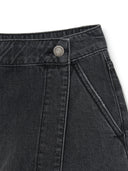 Women's Basic Small Logo Cargo Denim Wrap Skirt