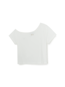 Women's Basic Small Logo Off Shoulder T-shirt