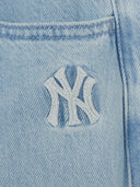 Women's Basic Small Logo Summer Tencel Wide Denim Pants