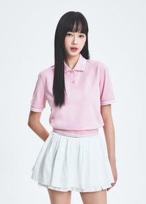Women's Basic Crop Polo T-shirt