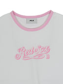 Women's Lettering Slim Semi Crop Linger T-shirts