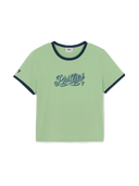 Women's Lettering Slim Semi Crop Linger T-shirts