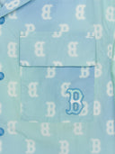 Aurora Monogram Short-slv Woven Shirt