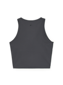Women Basic Small Logo Ribbed Crop Top