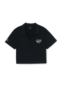 Women's Heart Slim Crop Polo T-shirt