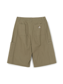 Washed Cotton Pin-Tuck Cargo Bermuda Shorts