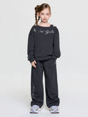 Street Girl's Lettering Layered Sweatshirt Set