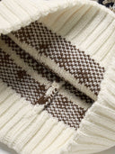 NORDIC PATTERN POMPOM BEANIE