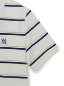 Women's Varsity Stripe Crop Polo T-Shirts