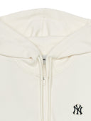 Basic Small Logo Waffle Crop Hood Zip Up