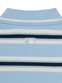 Women's Varsity Stripe Half-zip Crop Short Sleeve Knit Pullover