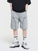 BASIC JERSEY DENIM DOUBLE KNEE SHORTS