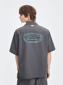 Varsity Vintage Cursive Short Sleeve Work Shirt