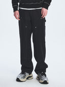 Men's Basic Small Logo Carpenter Semi Wide Denim Pants