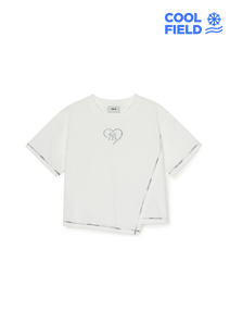 [cool Field] Heart Sportive Girl's Asymmetric T-shirt