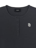 Women's Vintage Slim Henley Neck T-shirt