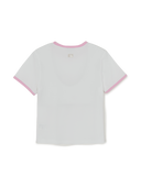 Women's Lettering Slim Semi Crop Linger T-shirts