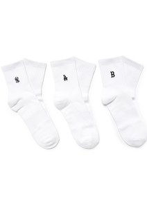 Small Logo Embroidery Socks 3pairs Set