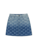 Women's Classic Monogram Gradation Printed Denim Skirt