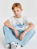 Monogram Denim Cursive Artwork T-shirt