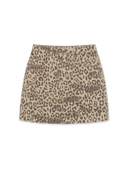 Women's Cotton Leopard Mini Skirt