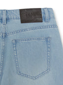 Women's Basic Small Logo Summer Tencel Wide Denim Pants