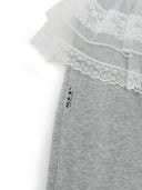 Women's Basic Lace Ruffle Semi Wide Pants