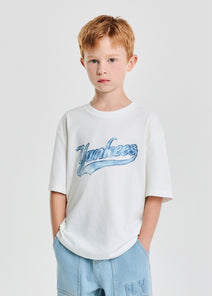 Monogram Denim Cursive Artwork T-shirt
