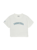 Women's Denimlike Lettering Big Lux Crop T-shirt