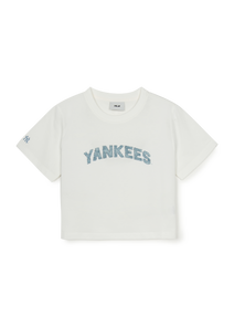 Women's Denimlike Lettering Big Lux Crop T-shirt