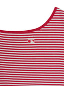 Women's Varsity Stripe Off Shoulder Slim Semi Crop T-Shirts