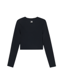 Women's Basic Slim Ribbed Crop Long Sleeve T-shirts