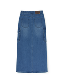Women's Basic Cargo Denim Long Skirt