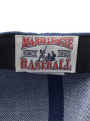 Varsity Cursive Denim Color Block Unstructured Ball Cap