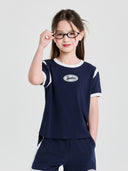 Vasrsity Round Logo Crop T-shirt (girl's)