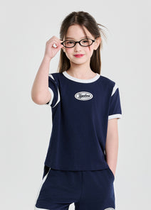 Vasrsity Round Logo Crop T-shirt (girl's)