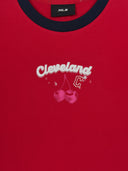 Women's Summer Fruits Lifestyle Slim Semi Crop Ringer T-Shirts