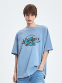 Varsity Vintage Washing Graphic Mega Over Fit T-shirt