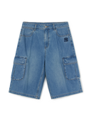 Men's Varsity Vintage Slub Cargo Denim Bermuda Pants