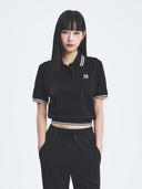 Women's Basic Crop Polo T-shirt