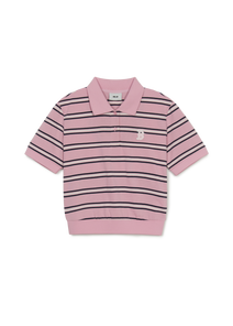 Women's Varsity Stripe Crop Polo T-shirt