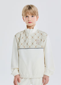 Dia Monogram Blocking Half Zip Sweatshirt