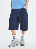 Basic Small Logo Carpenter Bermuda Denim Shorts