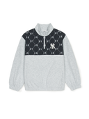 Dia Monogram Blocking Half Zip Sweatshirt