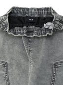 BASIC JERSEY DENIM DOUBLE KNEE SHORTS
